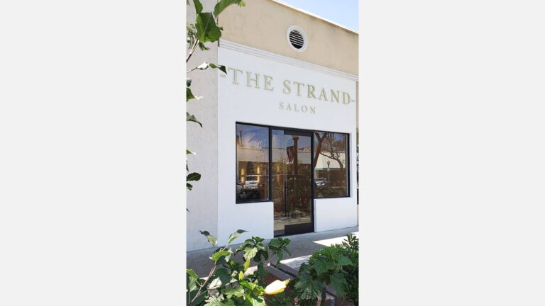 Strands Lettering The Strand Salon storefront brass 3D letters | Front Signs