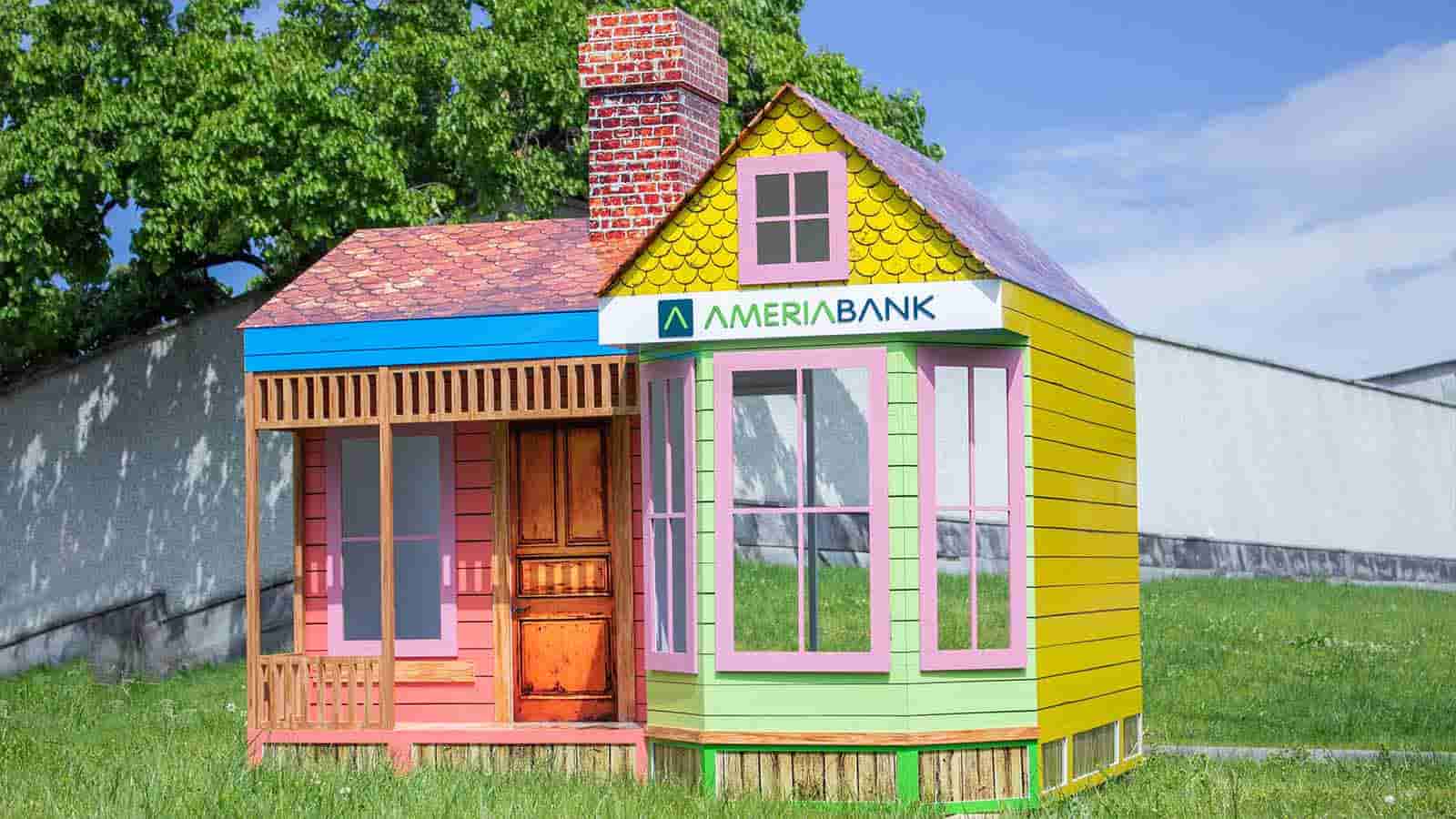 ameriabank house shaped custom sign