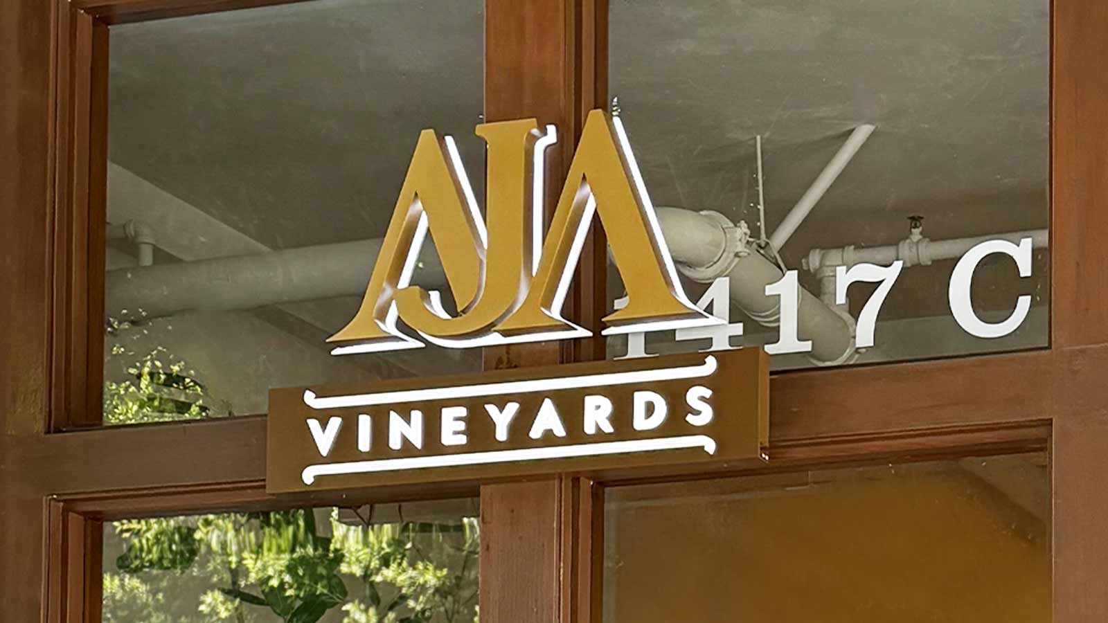 AJA Vineyards Halo-Lit Display for Exterior Branding
