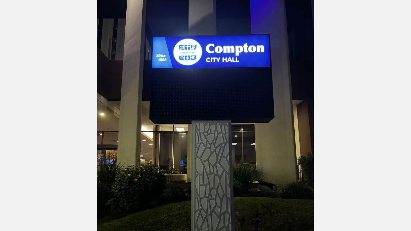 City of Compton Pylon Display for Brand Visibility