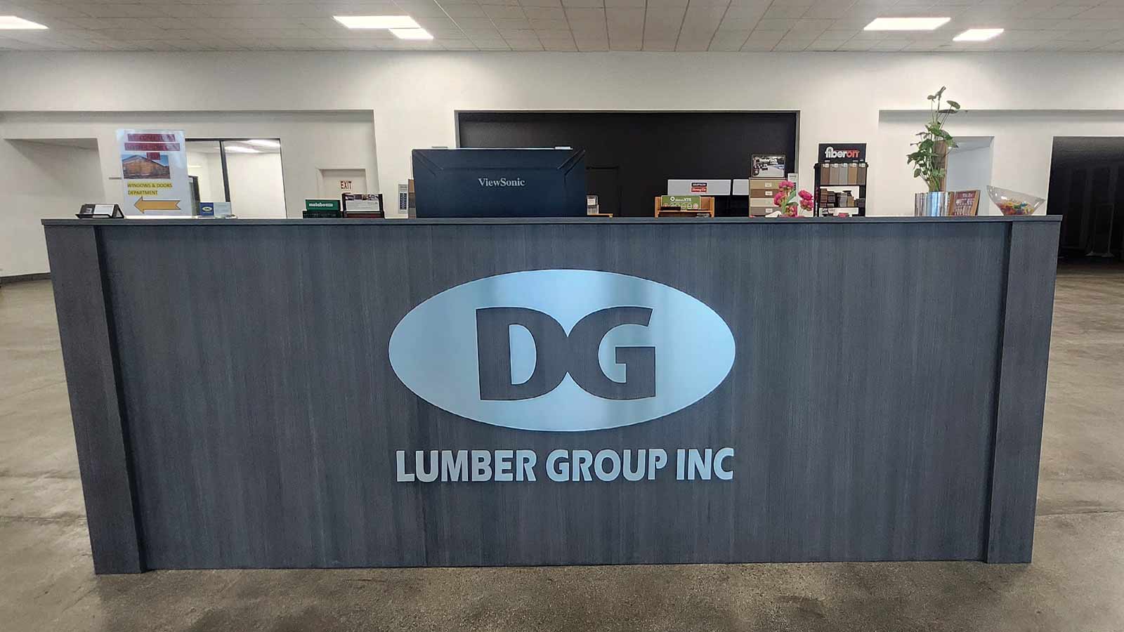 DG Lumber Lobby Display for Interior Branding