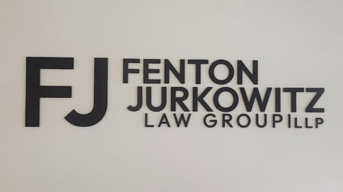 fenton jurkowitz law group logo display installed indoors