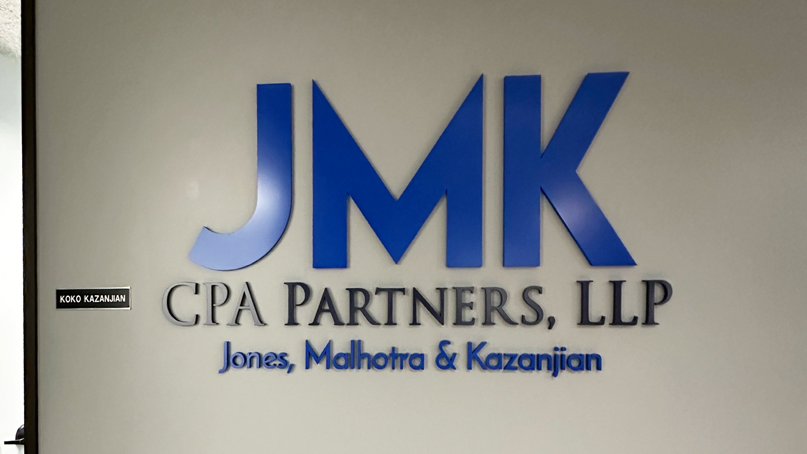 JMK CPA Partners 3D Painted Acrylic Design For Interiors