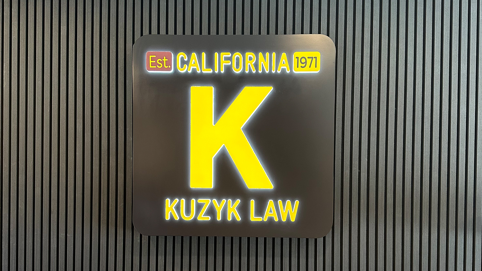 Kuzyk Law Wall-Mounted Illuminated Display For Branding