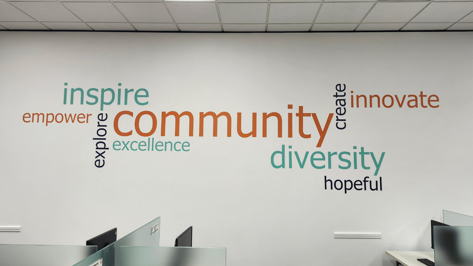 braille signs inc vinyl graphics applied on wall