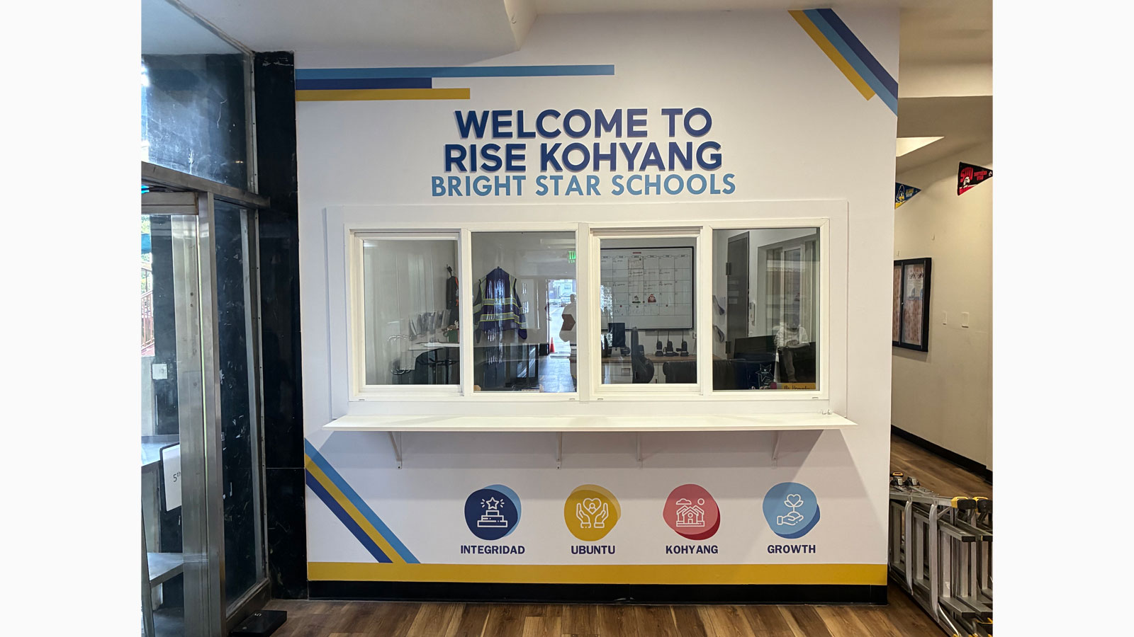 bright star schools vinyl graphics applied on interior wall