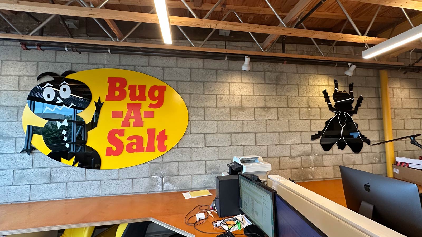 bug a salt interior signs mounted on the wall