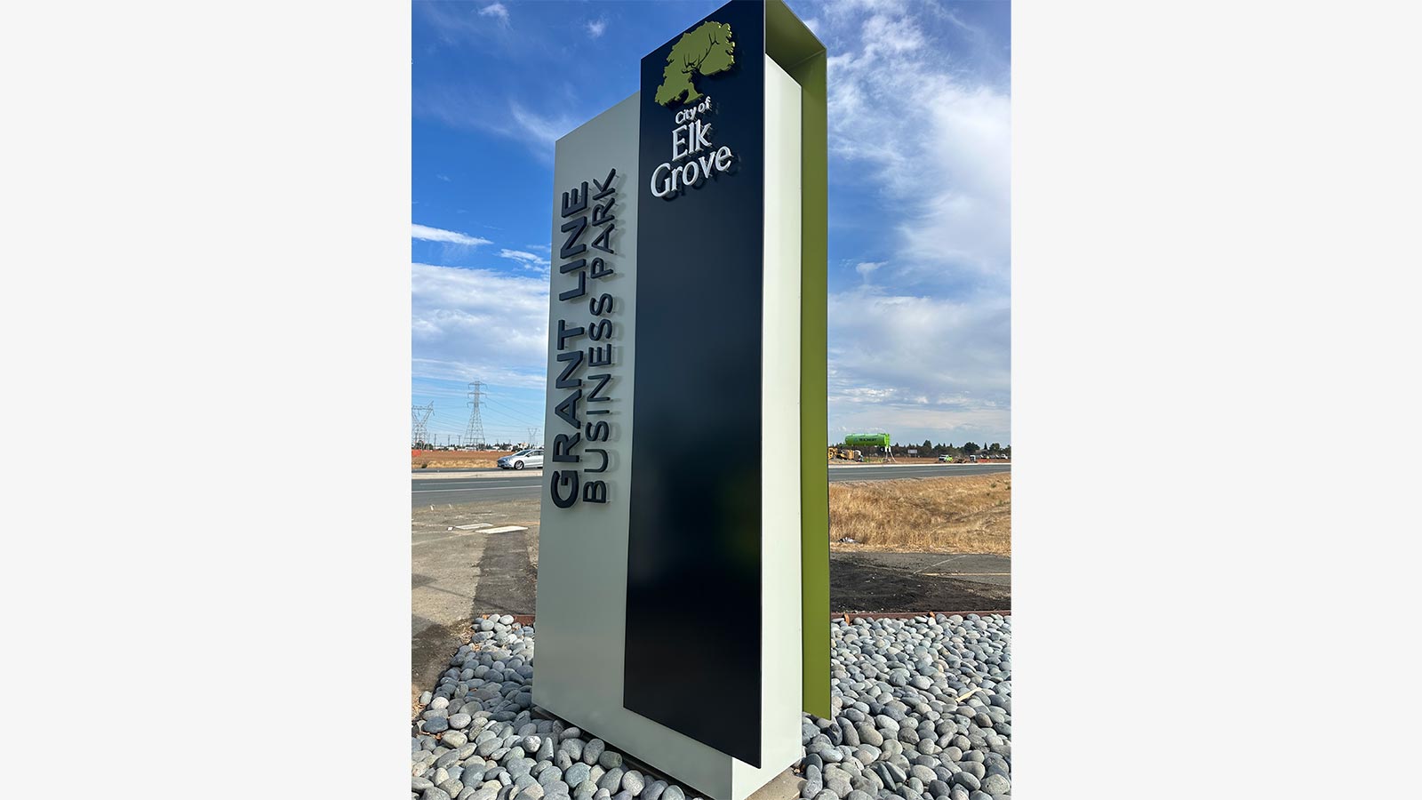 city of elk grove monument sign installed at a business park