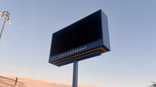 city of gardena led pylon sign installed outdoors