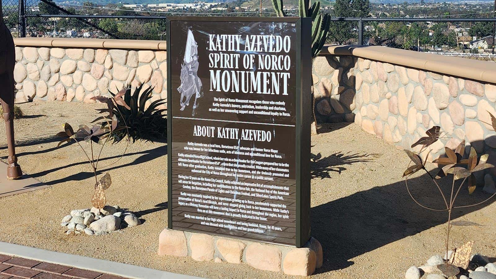 city of norco memorial monument installed at landmark