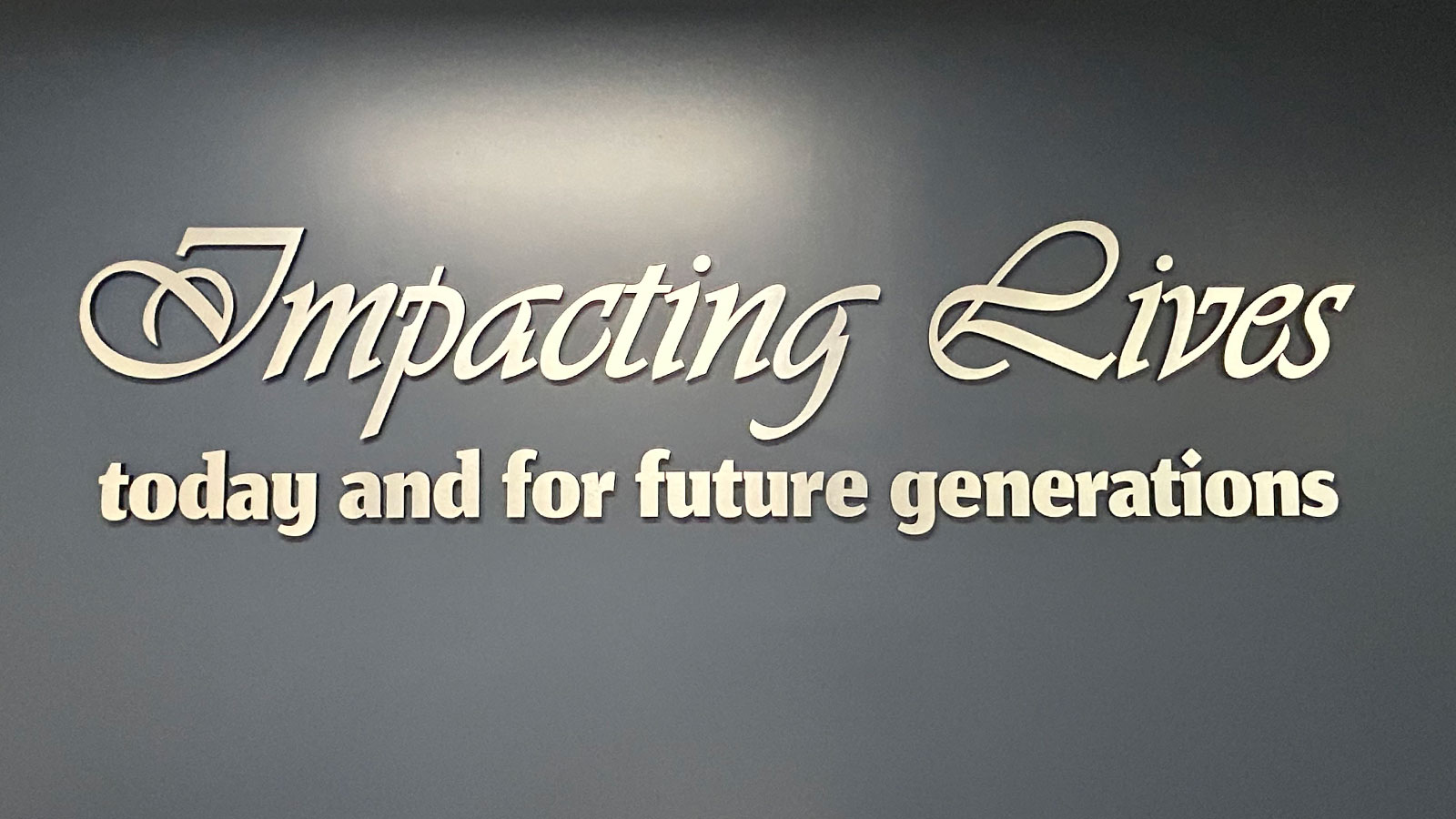 colette chrisman dimensional lettering on interior wall