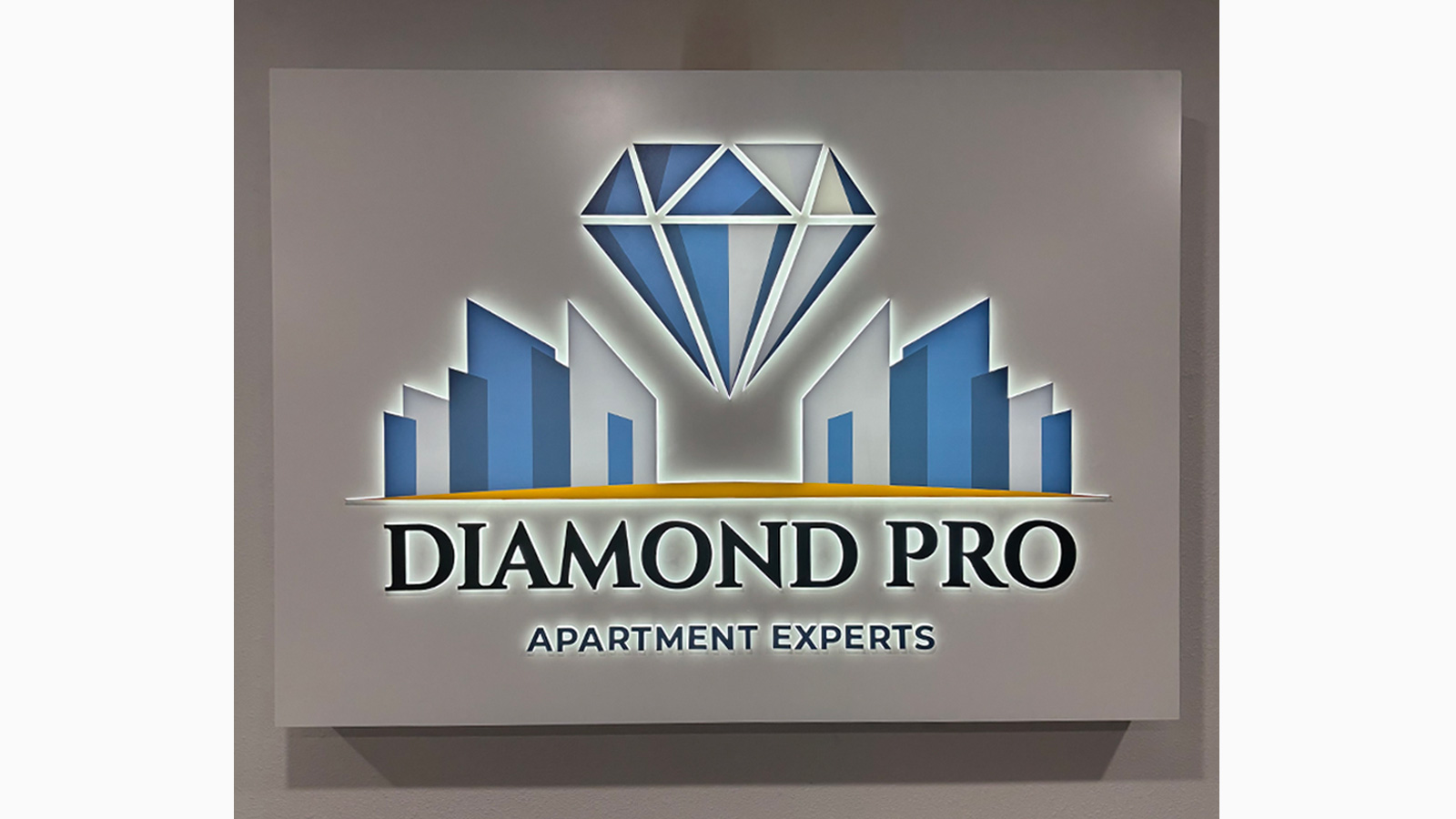 diamond general construction push through on office wall