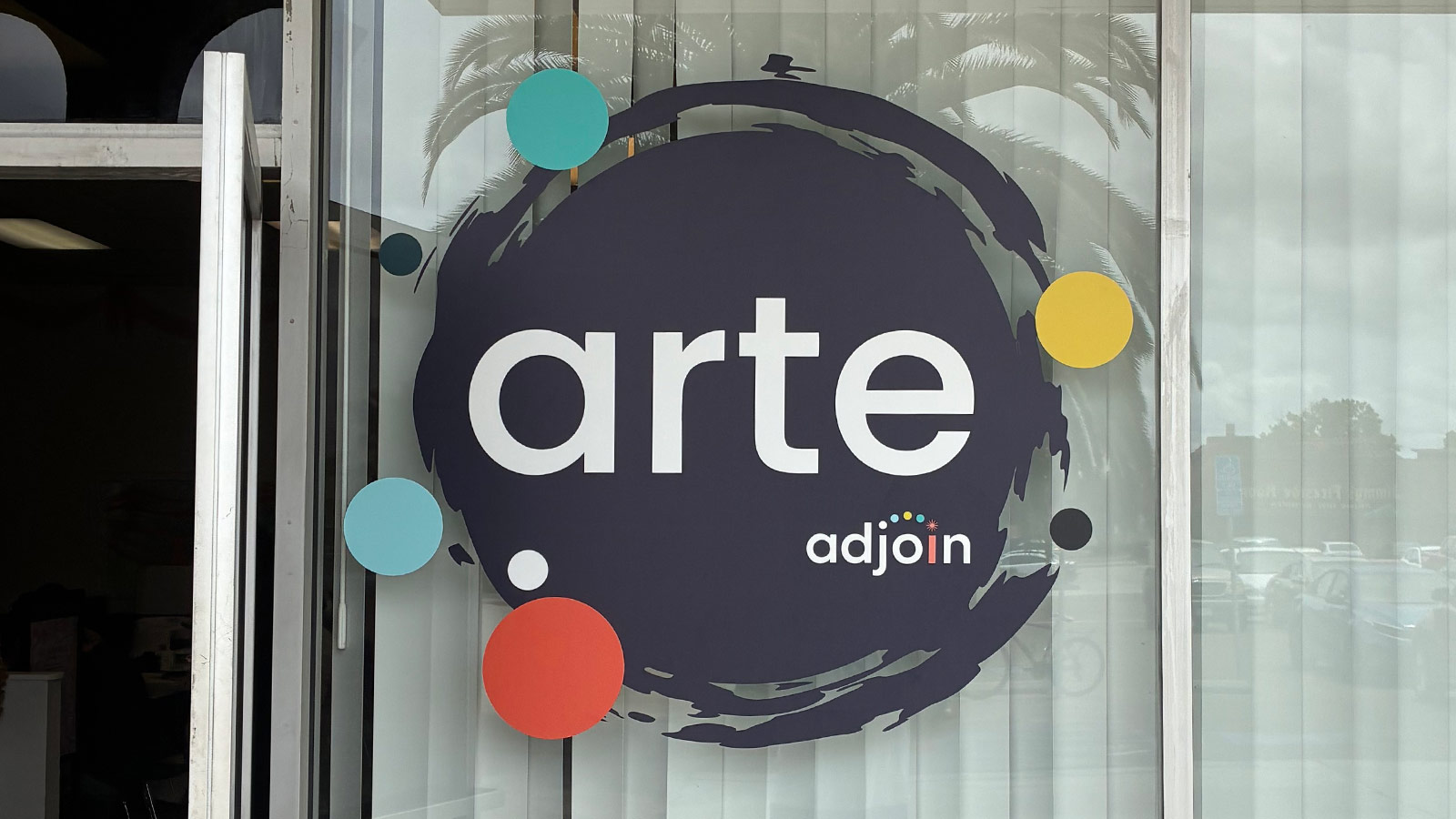 djoin die-cut window decal applied to storefront window