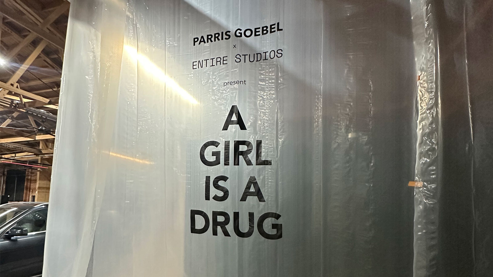 entire studios die-cut vinyl letters on plastic display
