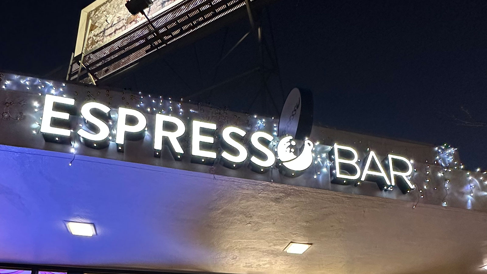 espresso bar channel letter replacement on storefront