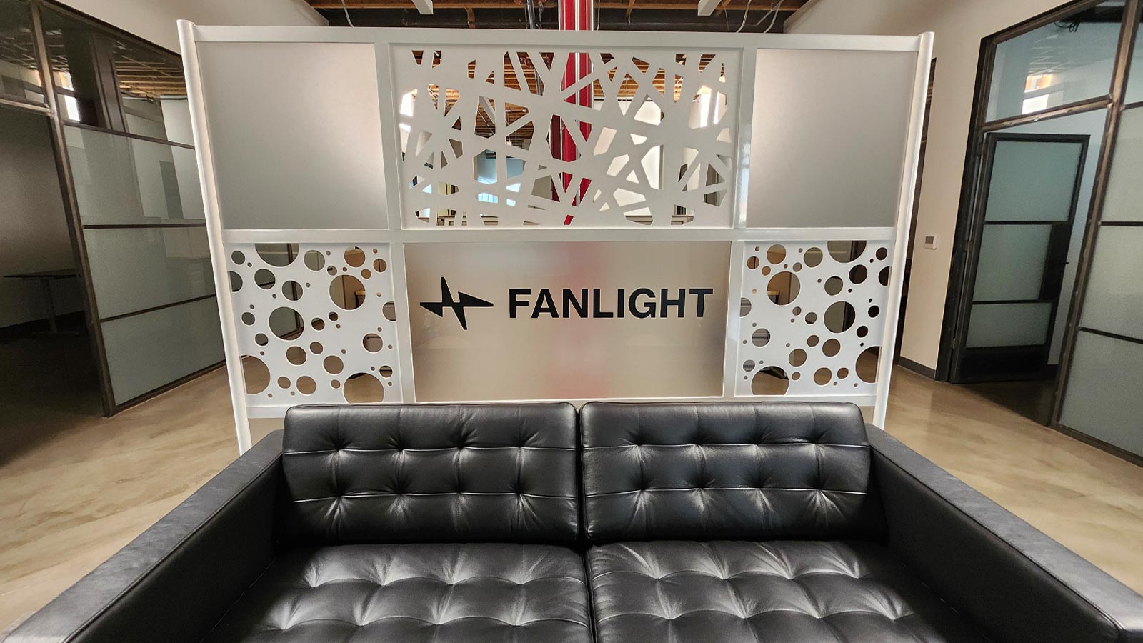 fanlight global vinyl displays applied on walls and glass