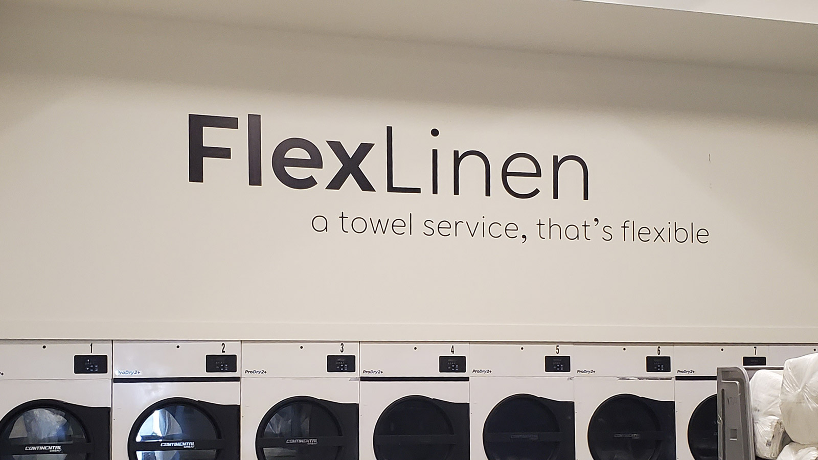flexlinen die cut vinyl letters applied on office wall