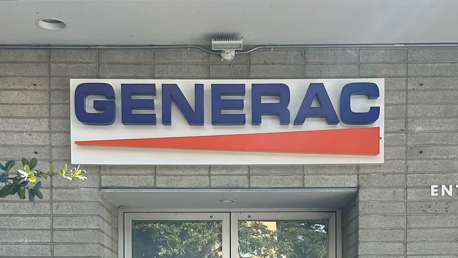 generac front lit channel letters on storefront wall
