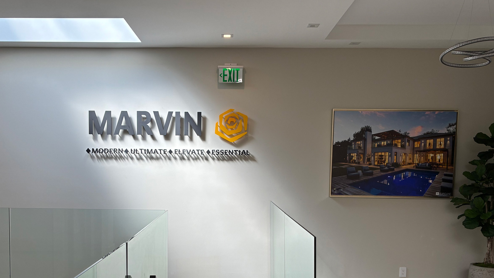 horizon design dimensional acrylic sign mounted on wall
