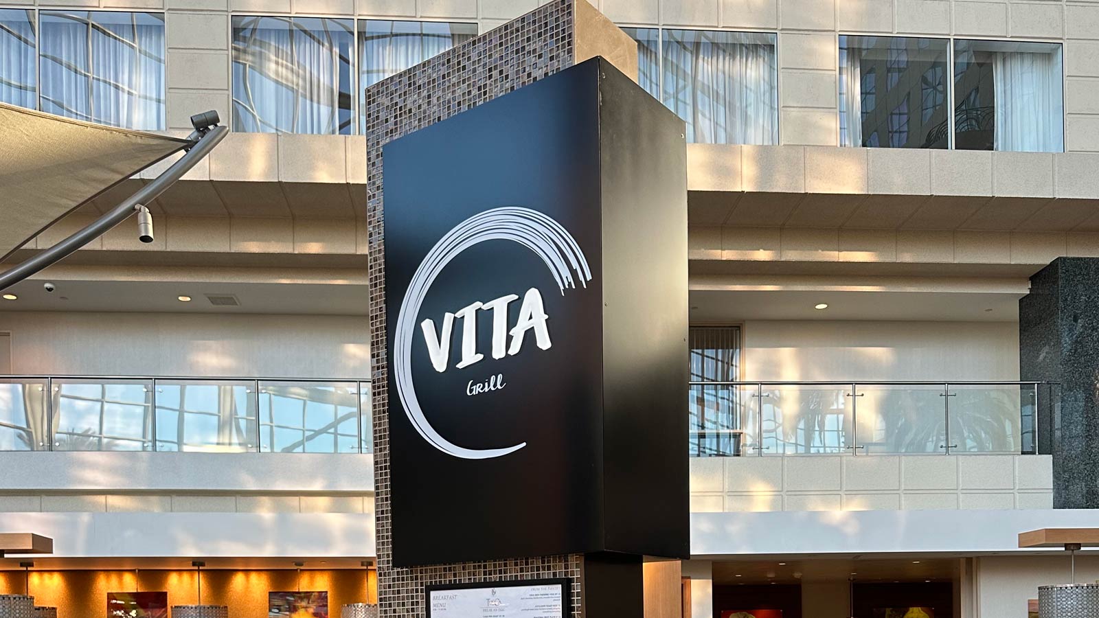 hyatt regency push-through lightbox wrapped around column