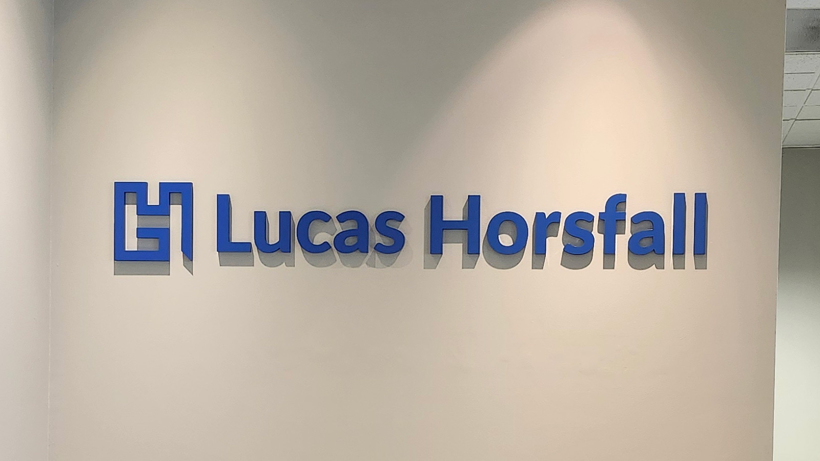 lucas horsfall acrylic letters mounted on the wall