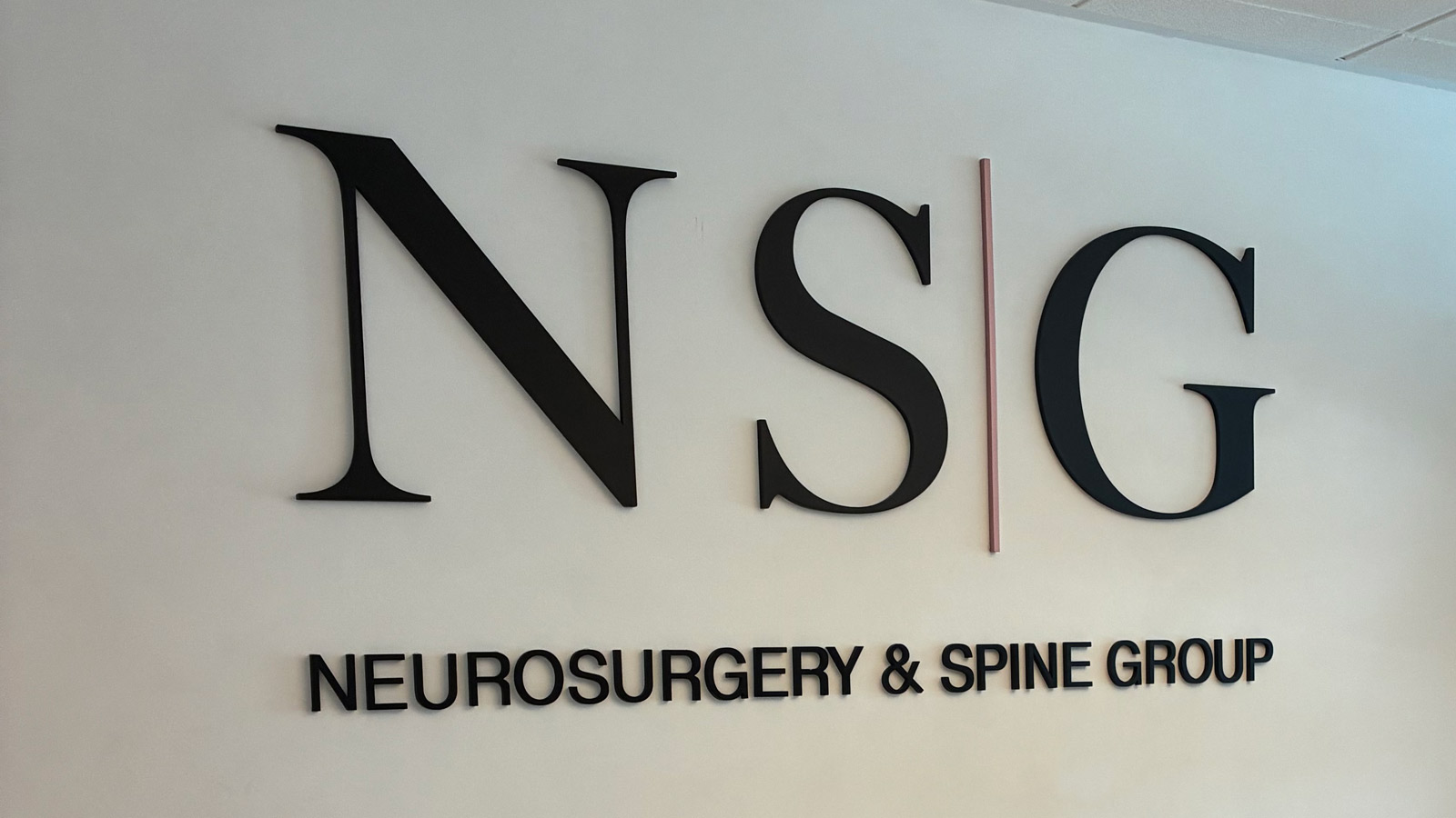 nsg neurosurgery spine group letter sign relocated to office