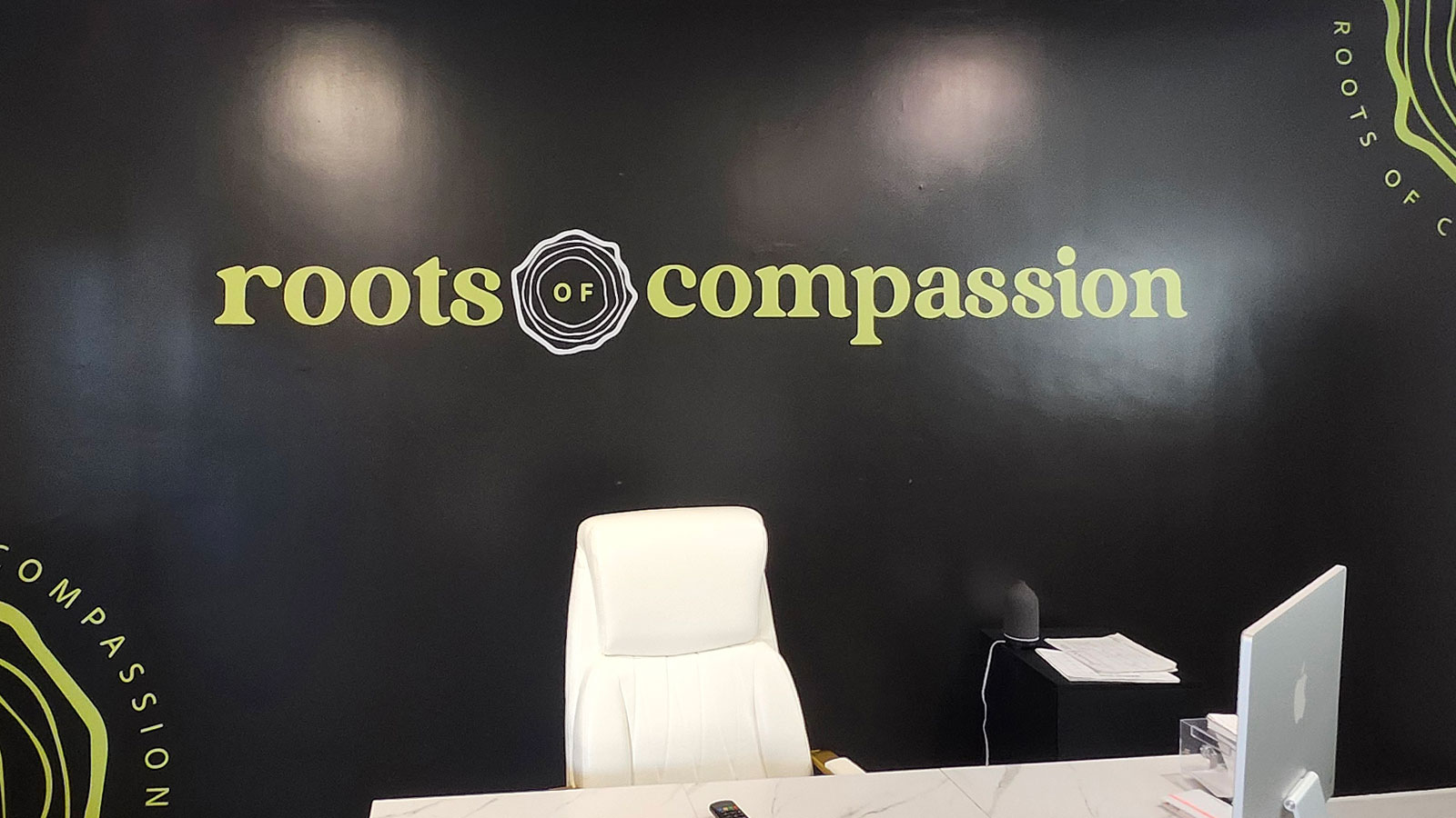 painted bagels wall vinyl graphic applied to interior wall