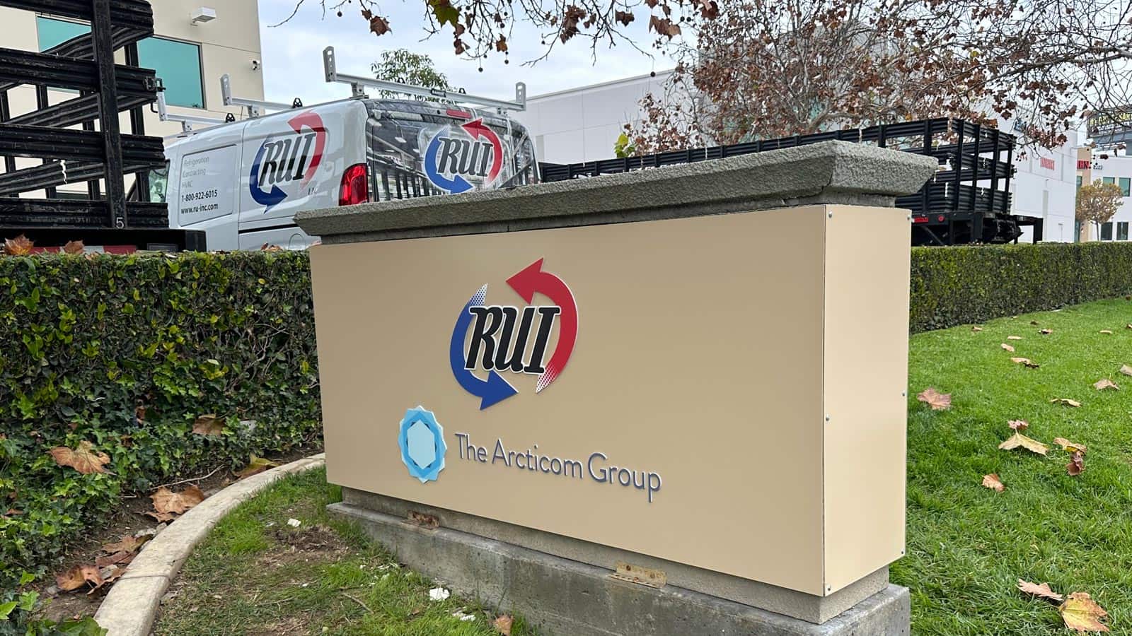 rui corona monument sign face replaced on masonry base