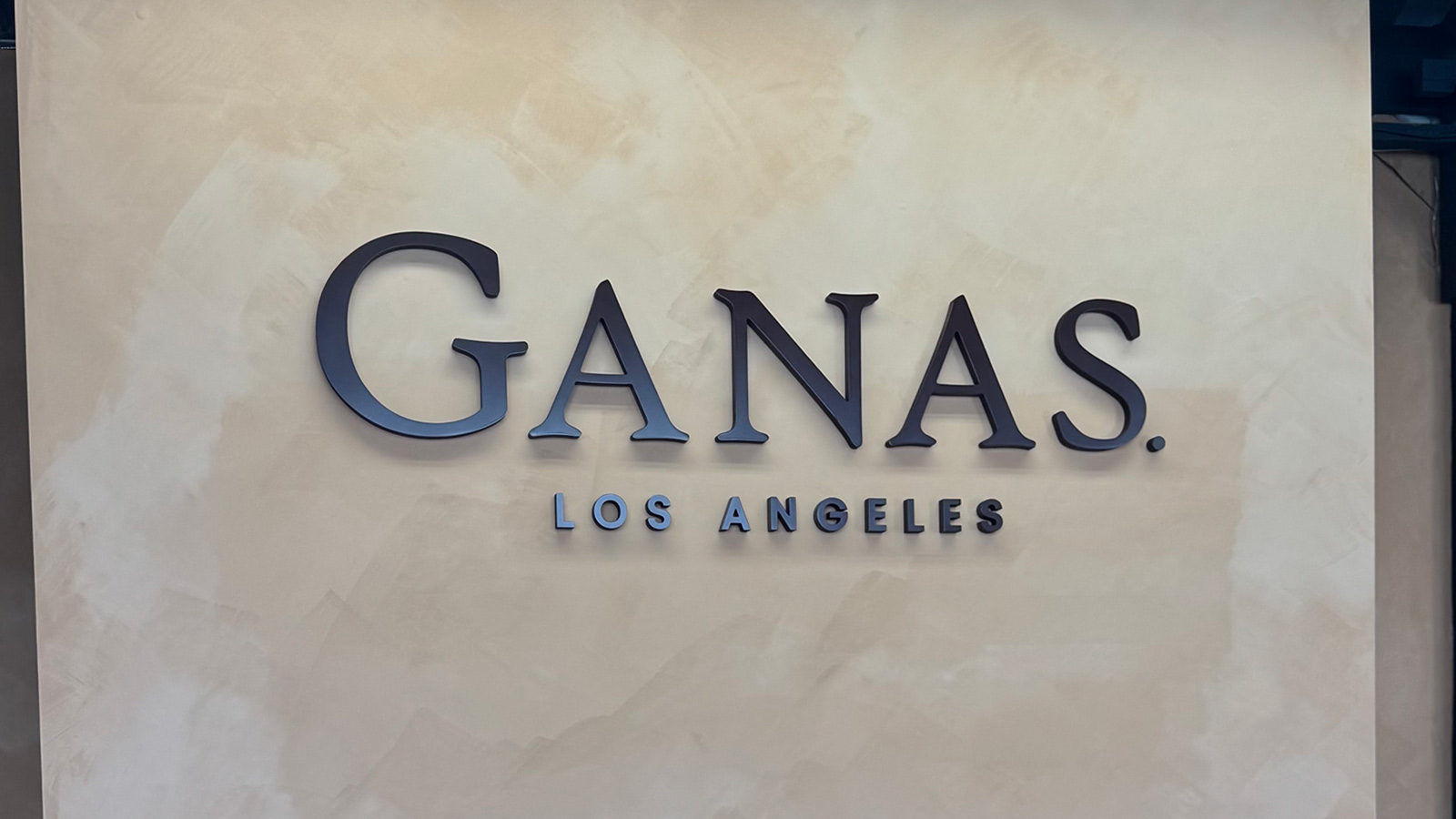 team ganas pvc letters mounted on interior wall