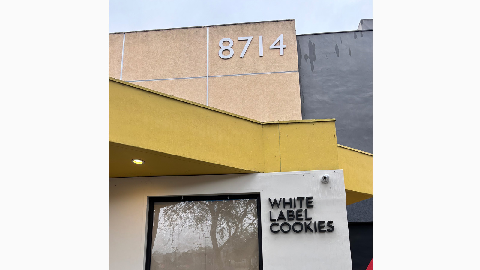 white label cookies aluminum letters mounted on storefront