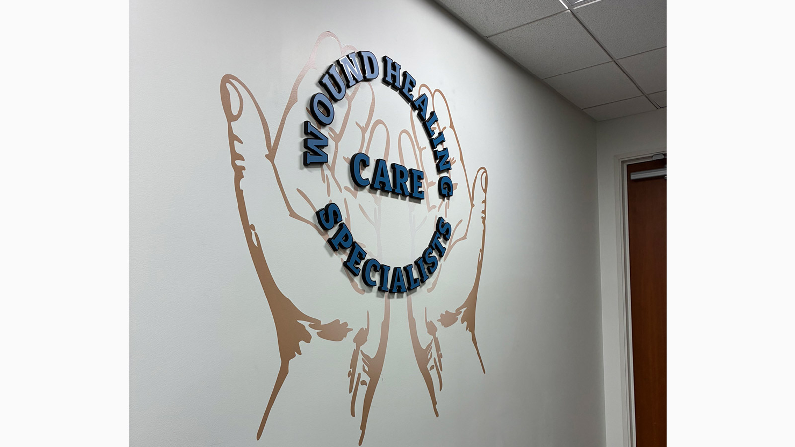 wound healing care specialists acrylic letters with decal