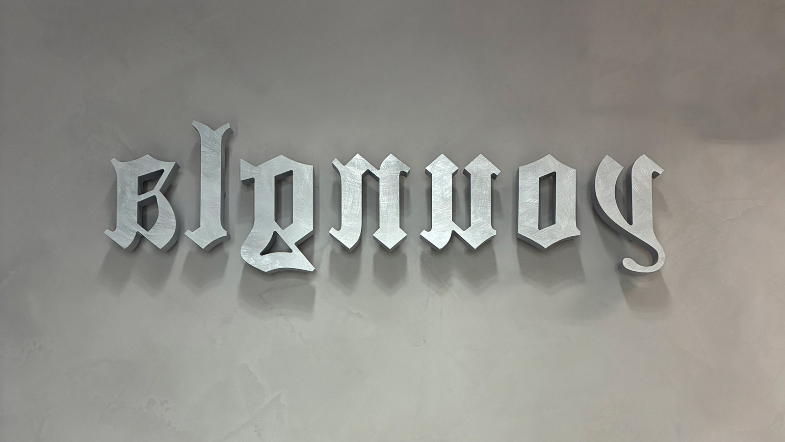 youngla dimensional acrylic letters mounted on the wall
