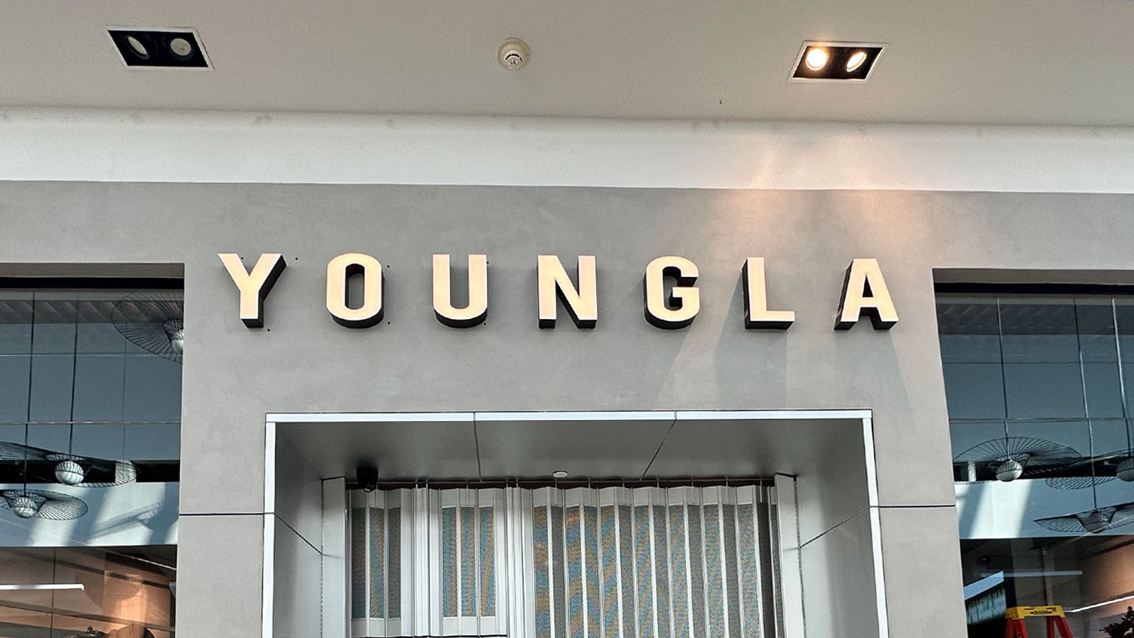 youngla front lit channel letters mounted on storefront
