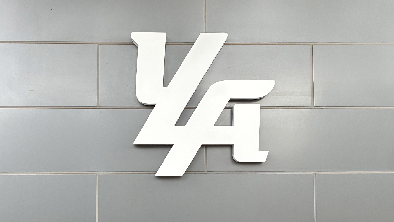 youngla non-lit foam logo on outdoor wall