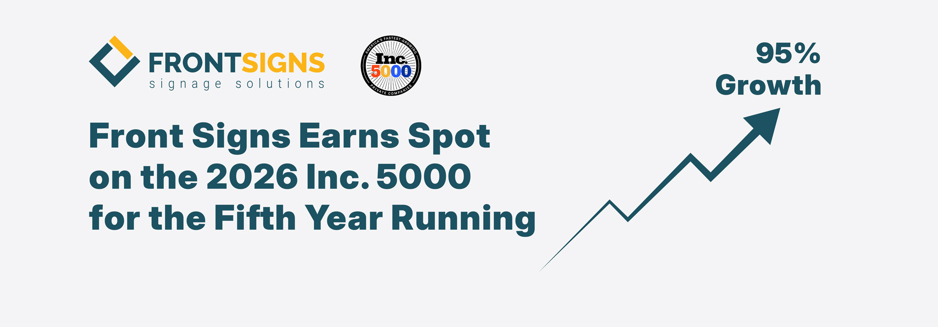 Front Signs Makes the Inc. 5000 List for the Fifth Year in a Row