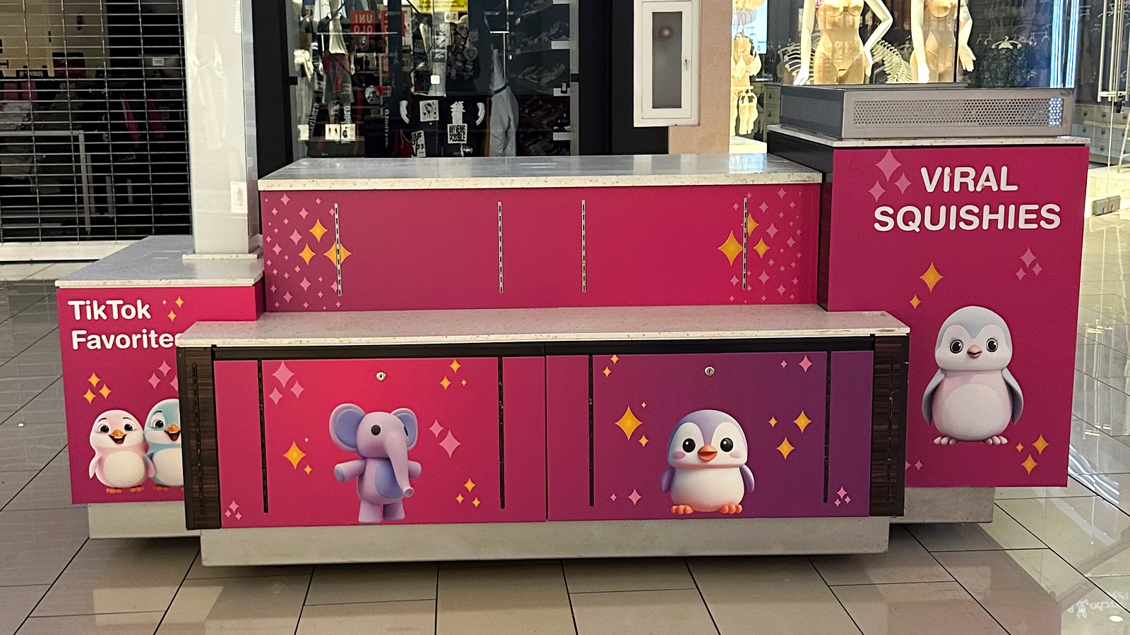 baris ay viral squishies kiosk vinyl wrap mall