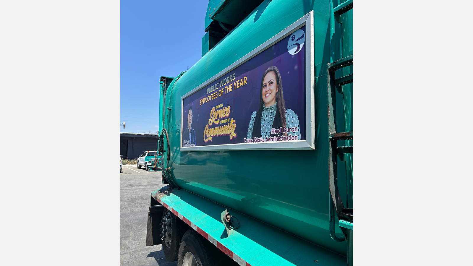 city of santa monica styrene panel on garbage truck