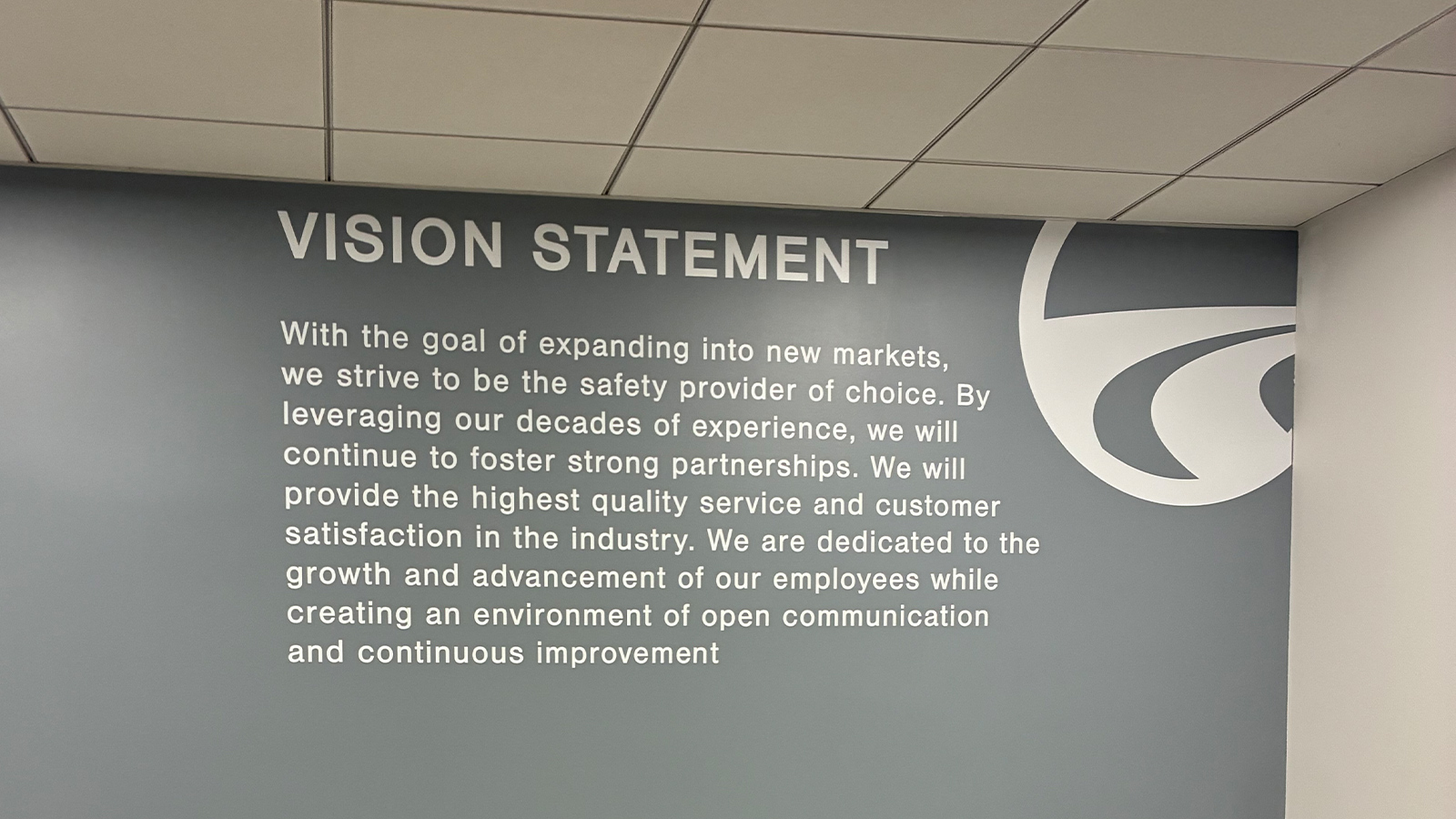 city rise safety vinyl vision statement on wall
