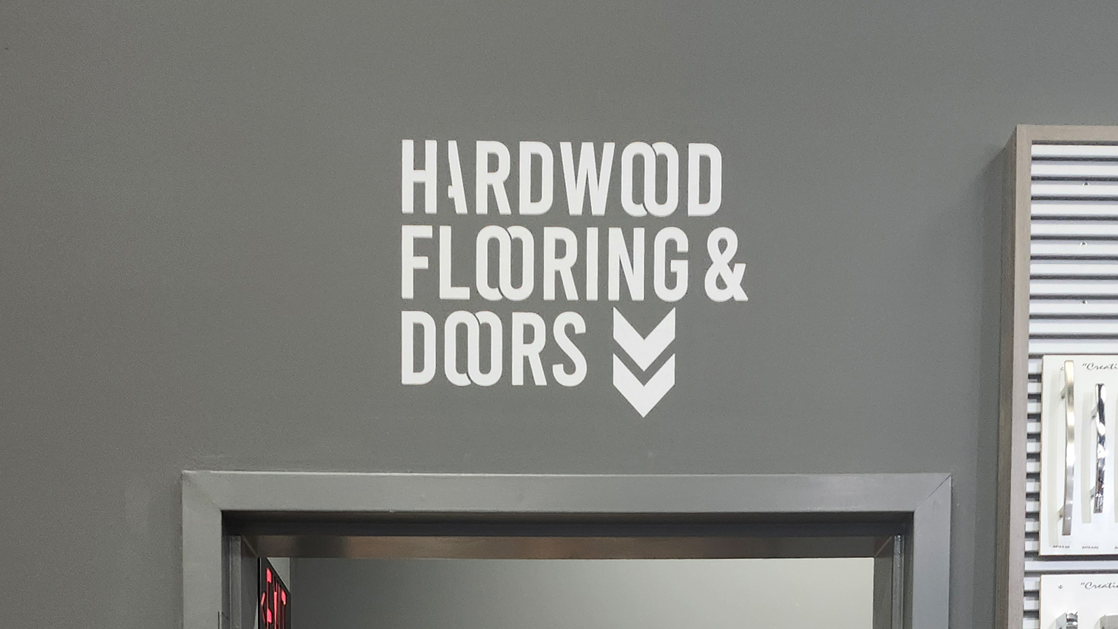 design hardware wall decal above entrance