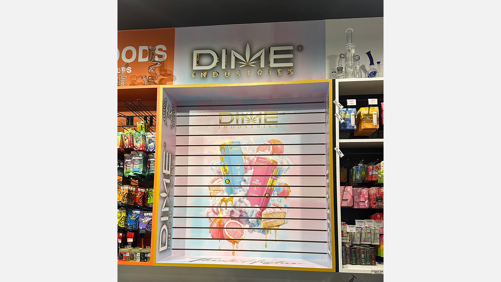 dime industries retail shelf decals in store