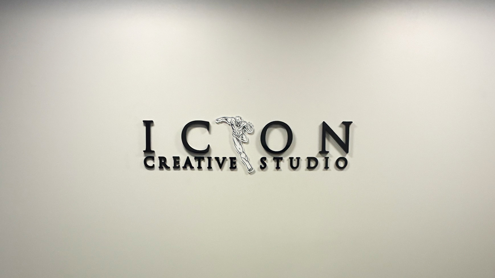 icon creative acrylic logo sign on lobby wall