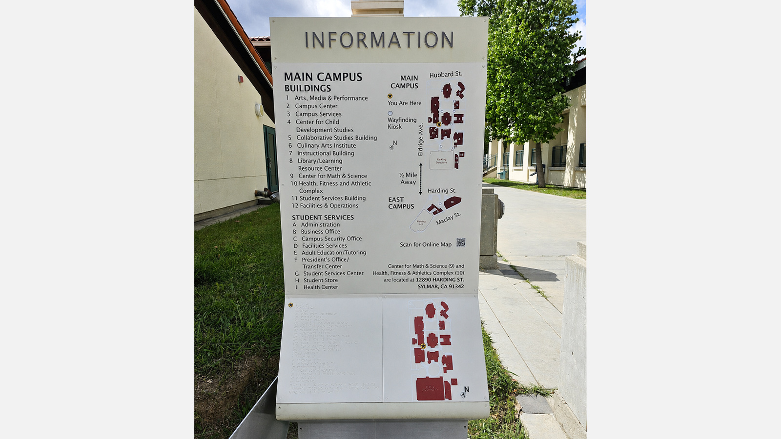 los angeles mission college aluminum kiosk outdoors