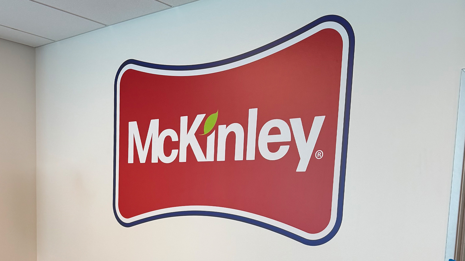mckinley paper wall decal in conference room