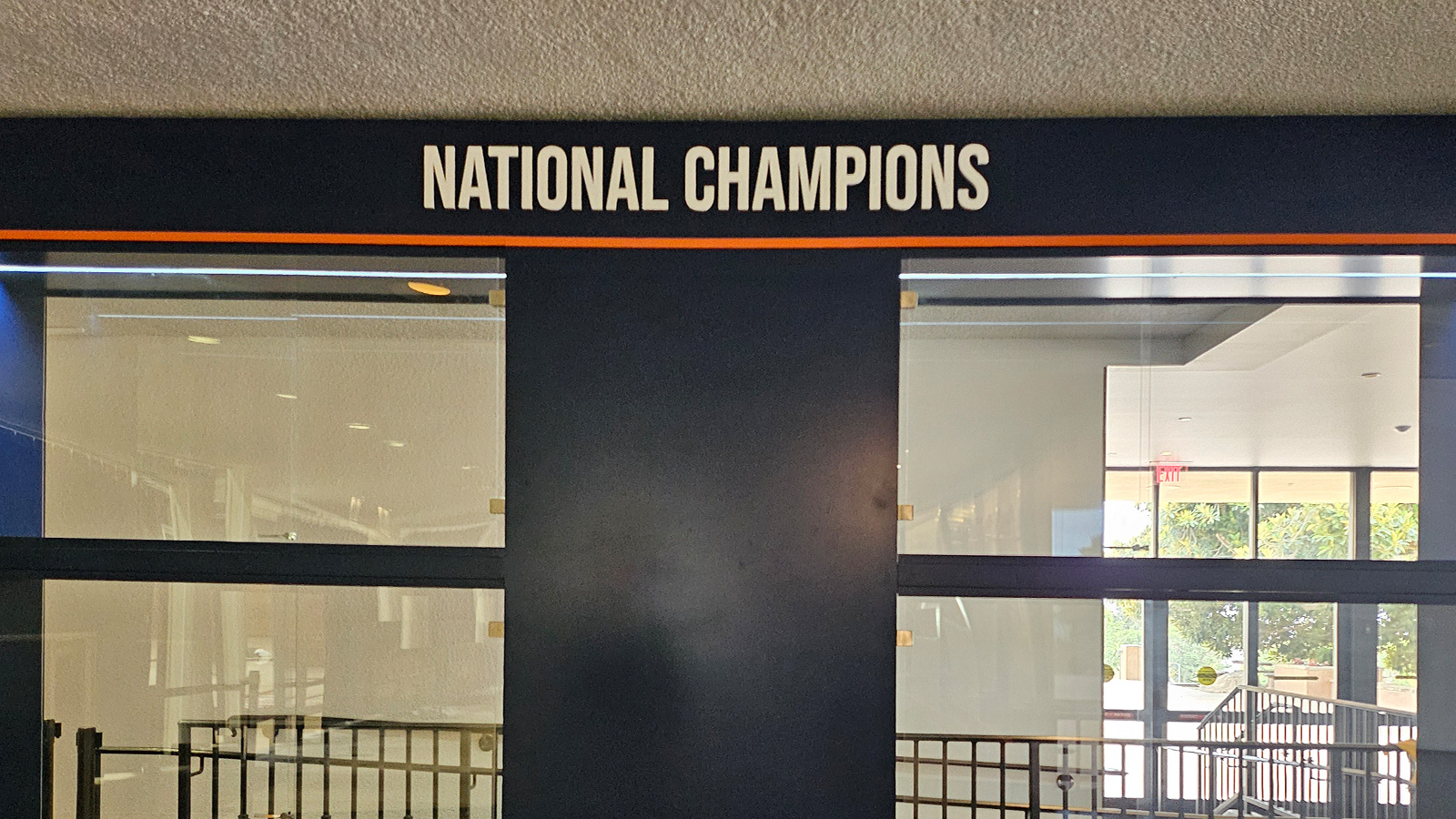 pepperdine university acrylic case panels on lobby wall