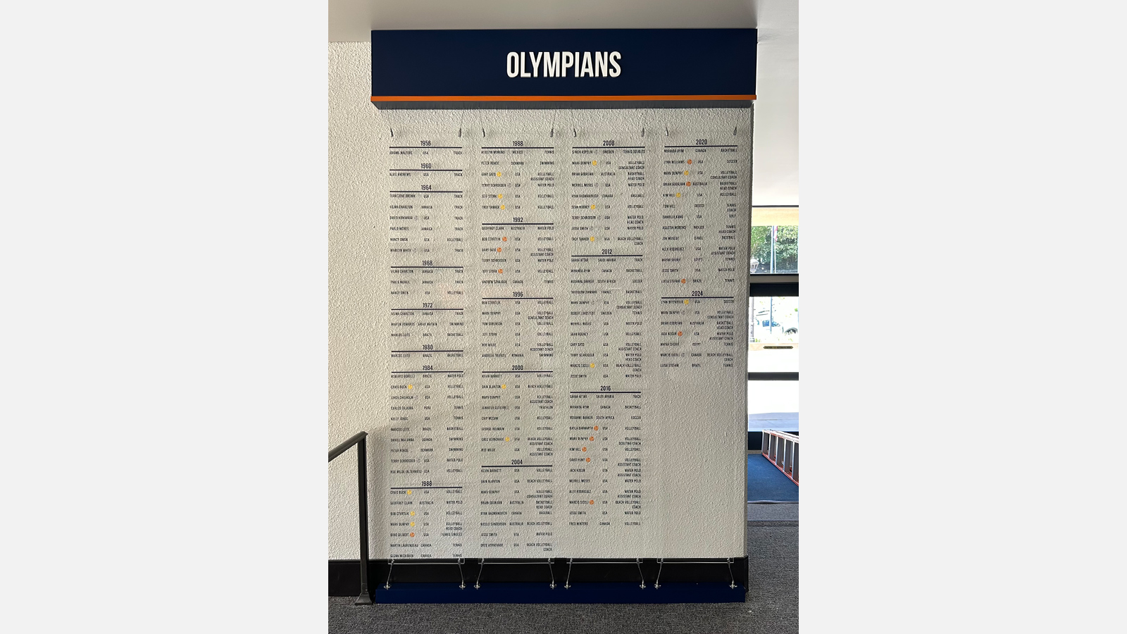 pepperdine university olympians wall display interior
