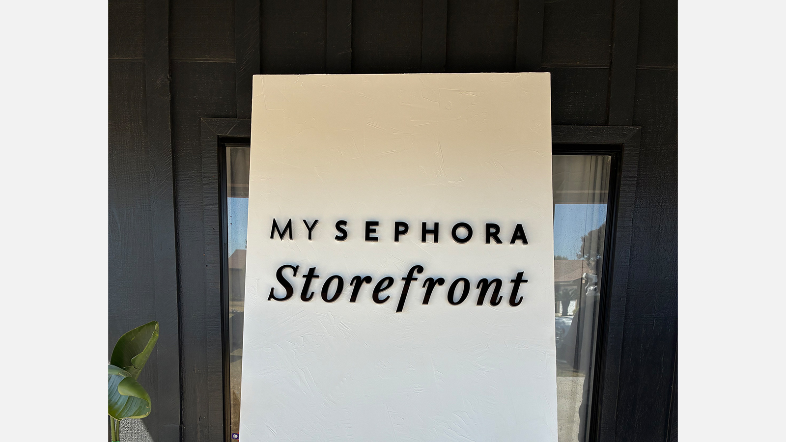 sephora flat cut acrylic letters on display panel