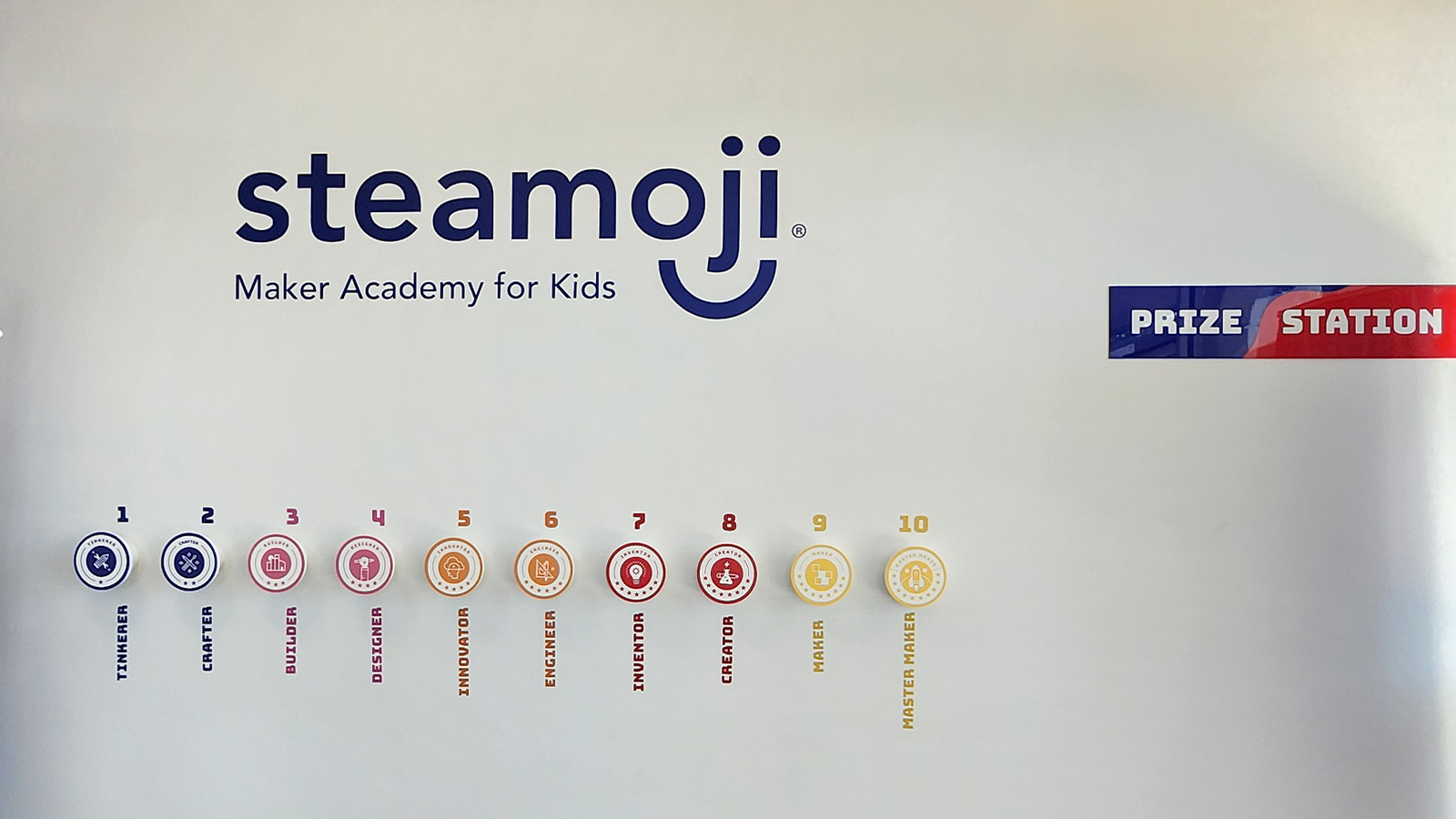 steamoji wall vinyl logo on interior wall