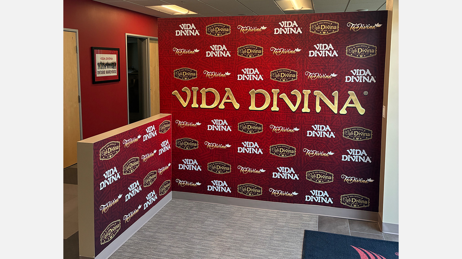 vida divina opaque vinyl wall in lobby